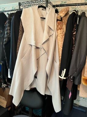 Stella Carakasi Light Gray Cozy Open-Front Vest
